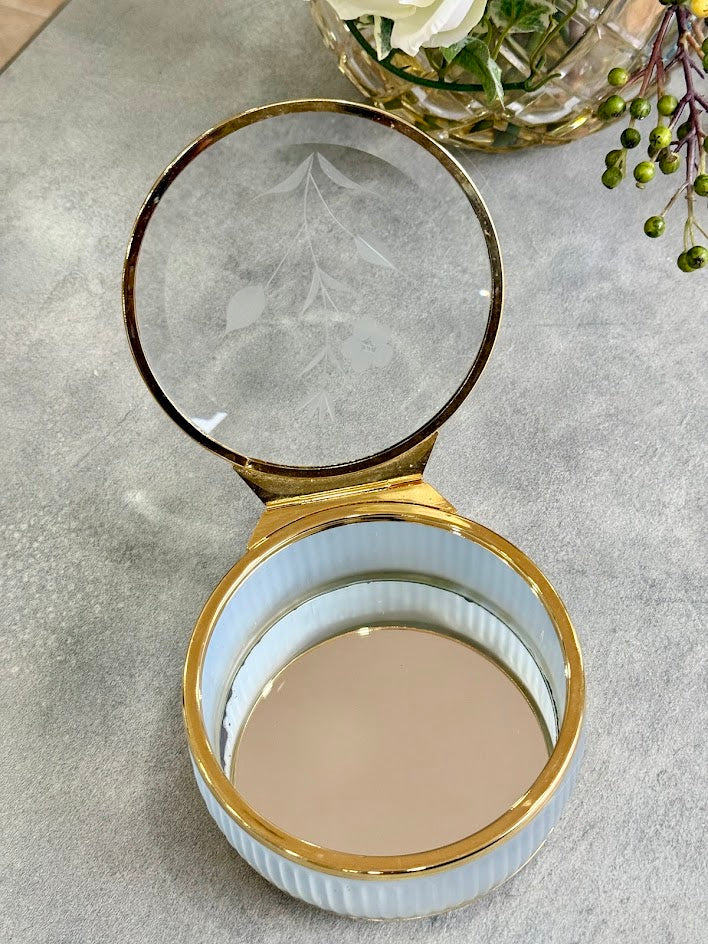 Vintage Brass & Glass Keepsake Box