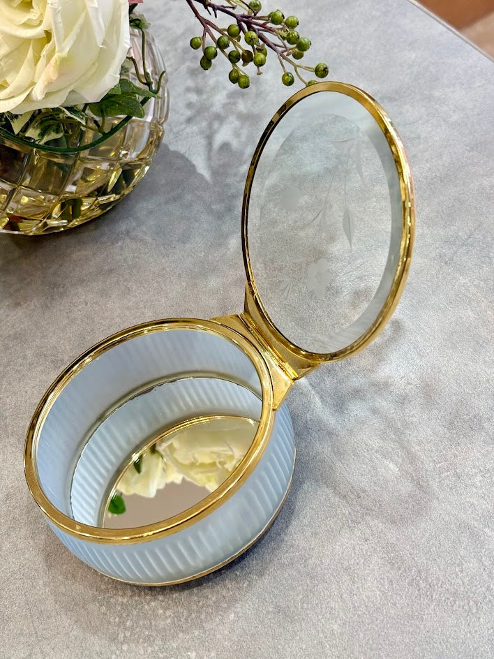 Vintage Brass & Glass Keepsake Box