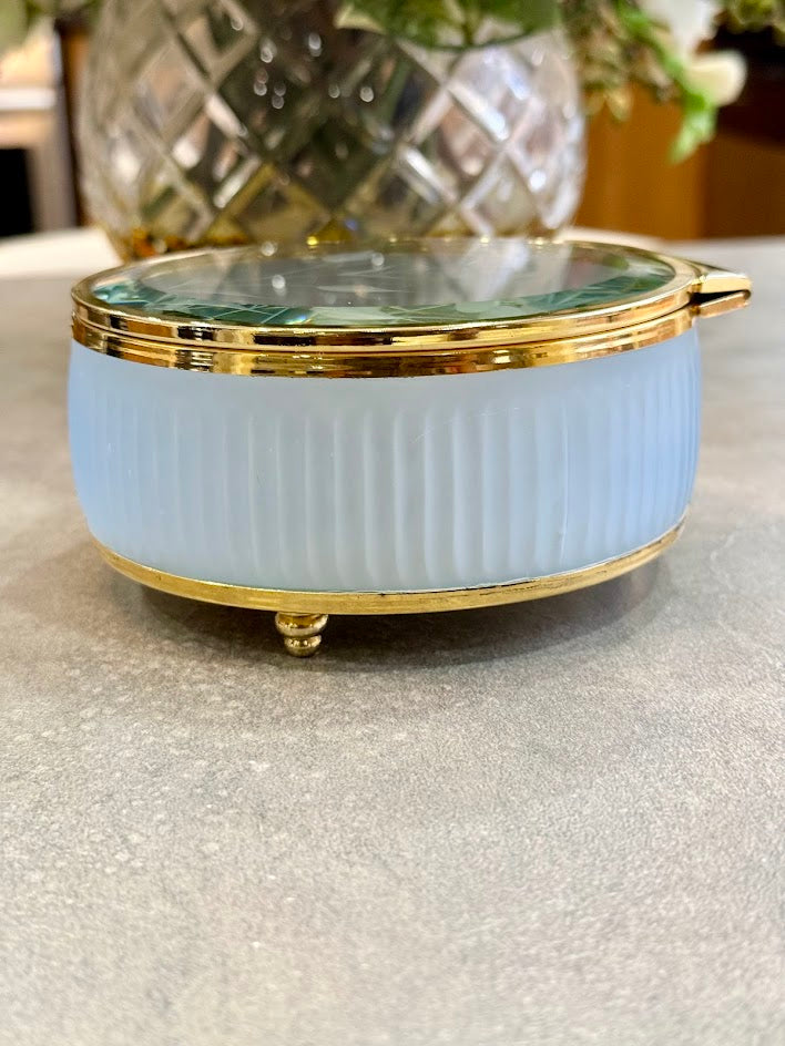 Vintage Brass & Glass Keepsake Box