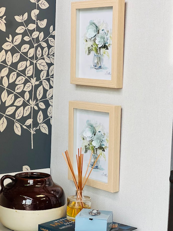 3 Piece 3D Floral Paper Art Set | Watercolor Flower Shadow Boxes, Botanical Wall Decor