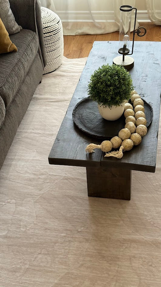 The Hand-Hewn Plank Coffee Table | Rustic Organic Modern Bench Table