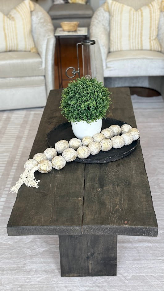 The Hand-Hewn Plank Coffee Table | Rustic Organic Modern Bench Table