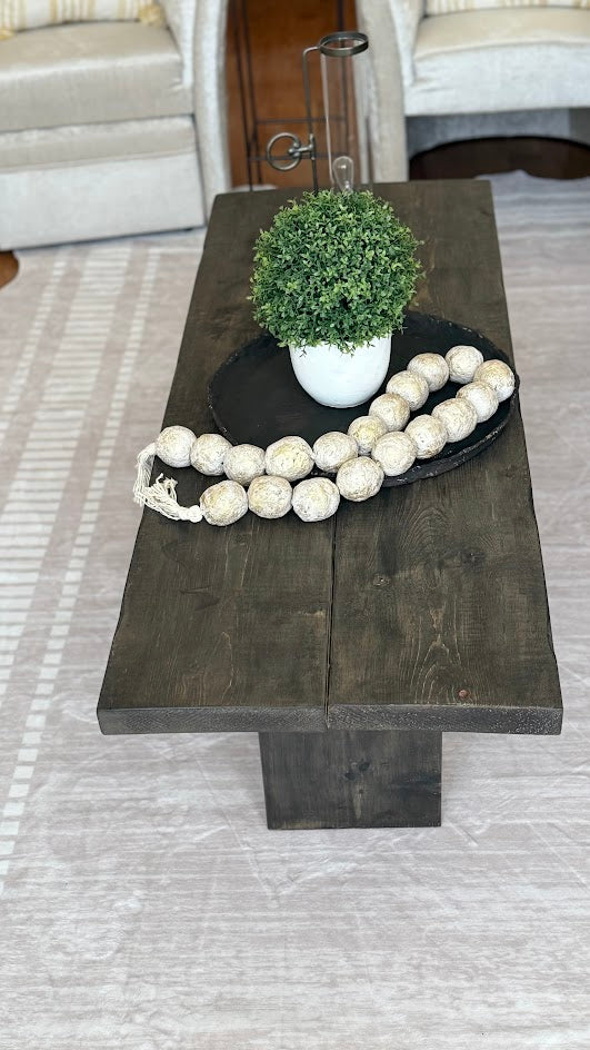 The Hand-Hewn Plank Coffee Table | Rustic Organic Modern Bench Table