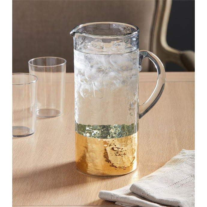 Gold Dipped Glass Pitcher