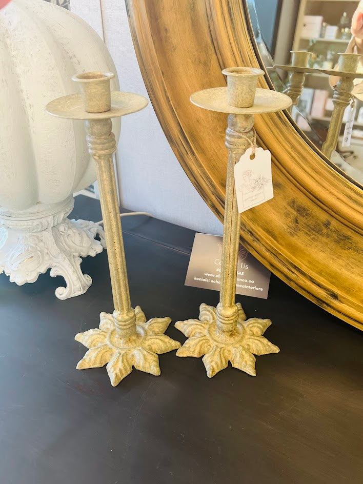 Vintage Iron Candleholders